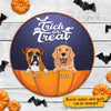 89Customized Happy Halloween Lick Or Treat Dogs/Cats Personalized Wood Sign