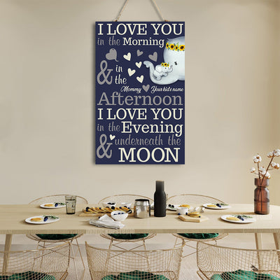 89Customized Personalized Pallet Sign Family I Love You In The Morning Elephant