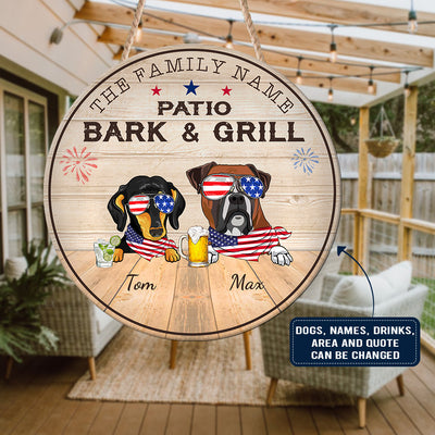 89Customized Independence Day 4th of July BBQ Personalized Wood Sign