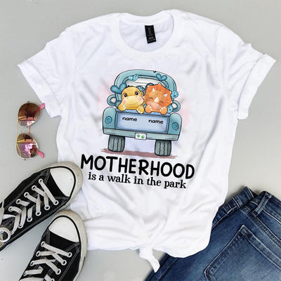 89Customized Personalized 2D Shirt Family Motherhood Is A Walk In The Park Dinosaur