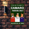 89Customized Camaro Parking sign dog lover violators will be towed Customized Printed Metal Sign