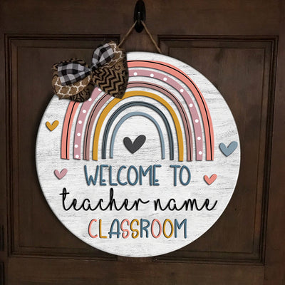 89Customized Welcome to teacher classroom personalized wood sign
