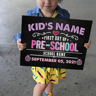 89Customized First day of school personalized Chalkboard pallet sign
