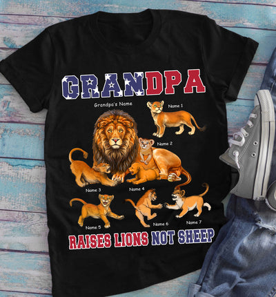 89Customized Grandpa Raises Lions not Sheep Lion Grandpa Shirt