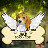 89Customized Dog Memorial Angel Dog With Bone Ornament