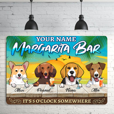 89Customized Margarita Bar dog Customized Printed Metal Sign