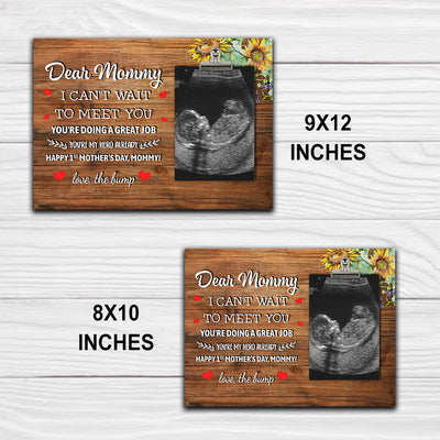 89Customized Dear Mommy I can't wait to meet you personalized photo clip frame