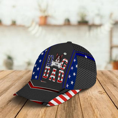 89Customized Dog dad American flag personalized classic cap