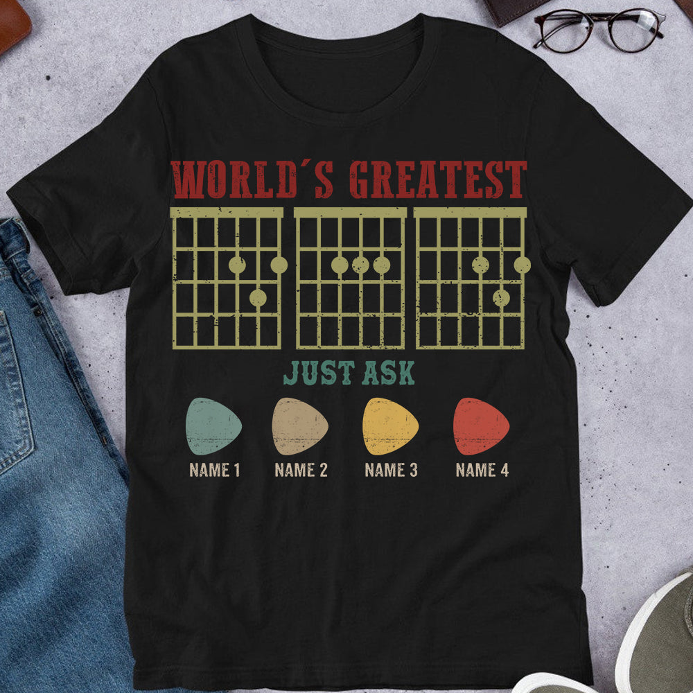89Customized World greatest guitar dad personalized shirt