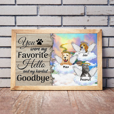 89Customized You left paw prints on our heart forever Angel Dog Dog Memorial Poster