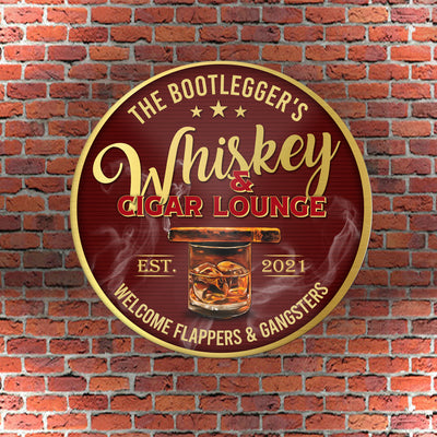 89Customized Whiskey & Cigar bar Customized Wood Sign