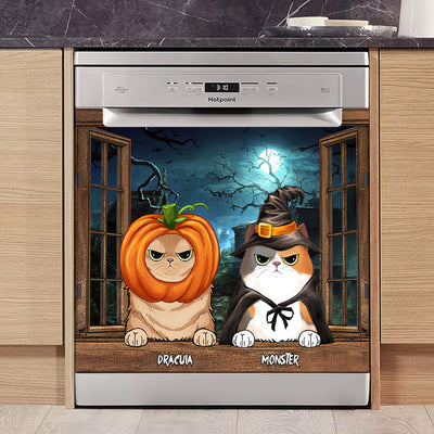 89Customized Halloween Cats Personalized Dishwasher Cover