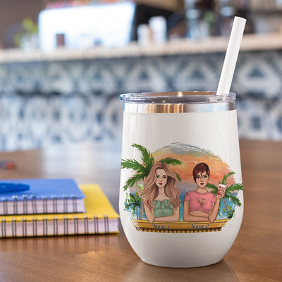 89Customized Beauty and the Beach Wine (No straw included) Tumbler