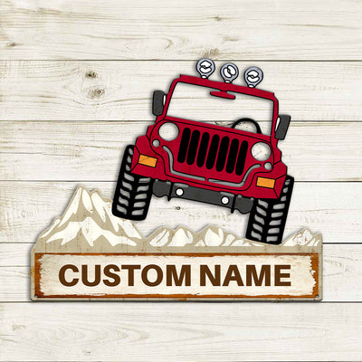 89Customized Jeep Off Road personalized cut metal sign