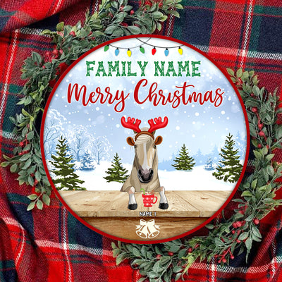 89Customized Merry Christmas Horse Lovers Personalized Wood Sign