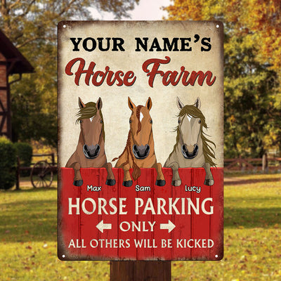 89Customzied Horse Parking Only All Others Will Be Kicked Metal Sign