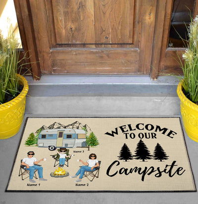 89Customized Happy Campers Personalized Doormat