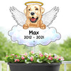 89Customized Dog Memorial Angel Dog on Cloud Metal Garden Art