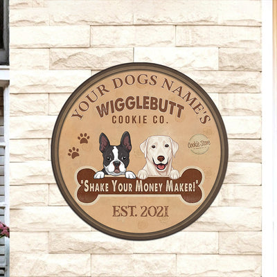 89Customized Dog wigglebutt cookie co personalized wood sign