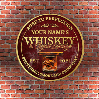 89Customized Whiskey and Bar Lounge Aged to perfection Customized Wood Sign