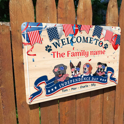 89Customized Happy Independence Day Personalized Printed Metal Sign
