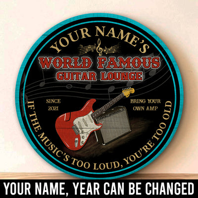 89Customized Guitar lounge if the music's too loud you're too old personalized wood sign