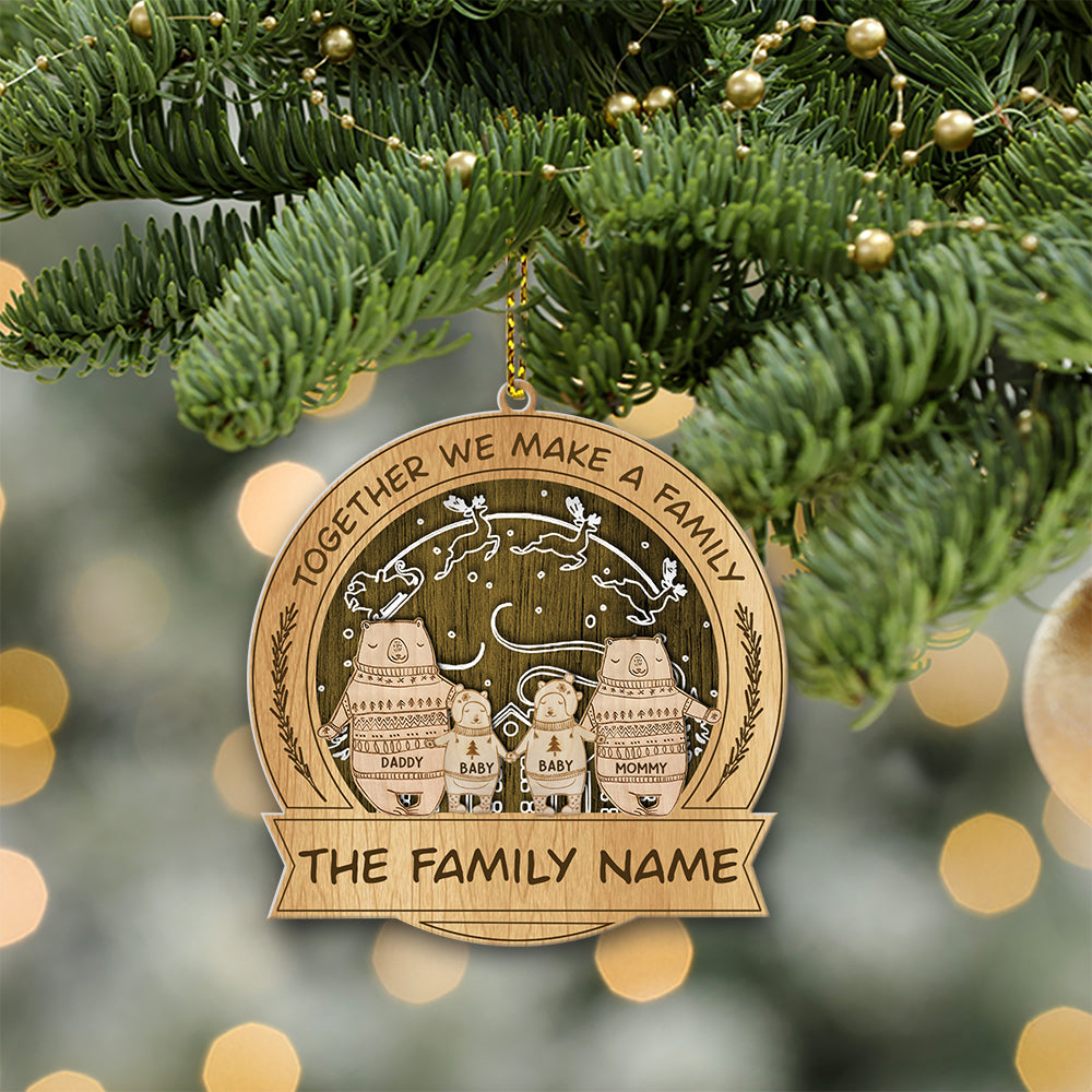 89Customized Bear Family Christmas Personalized Ornament