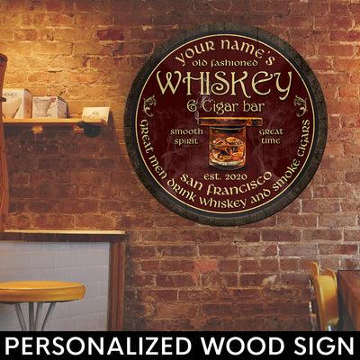 89Customized Irish Whiskey & cigar bar Customized Wood Sign