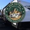 89Customized Our hotel has more than five stars camping Customized Wood Sign
