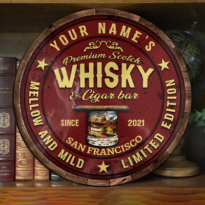 89Customized Scotch whisky & cigar Bar Customized Wood Sign