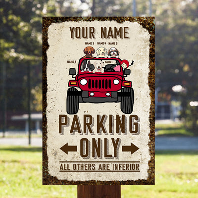 89Customized Personalized Printed Metal Sign Jeep Parking Only Dogs
