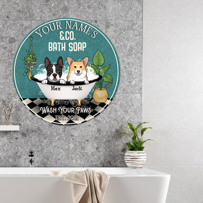 89Customized Dogs Bath Soap Personalized Wood Sign 2