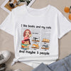89Customized I like books and my cats and maybe 3 people personalized shirt