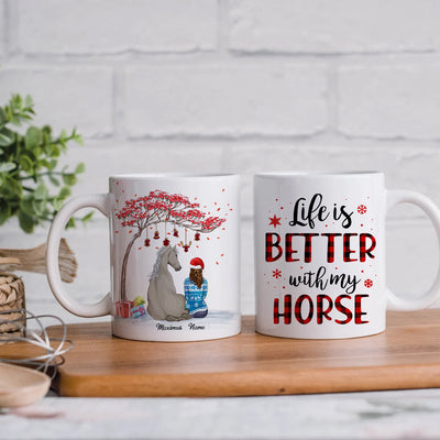 89Customized Life Is Better With My Horses Personalized Mug