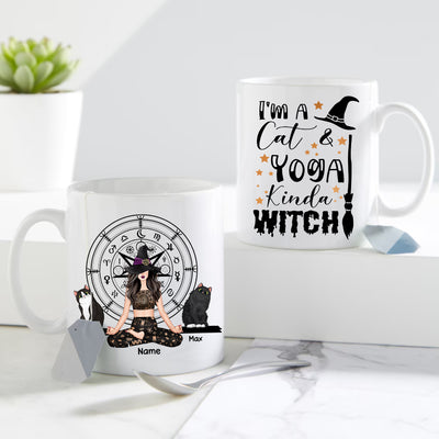 89Customized I'm a Cat & Yoga Kinda Witch-Mug