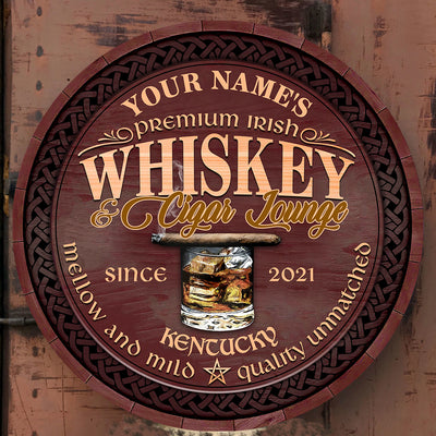 89Customized Irish Whiskey & Cigar lounge Customized Wood Sign