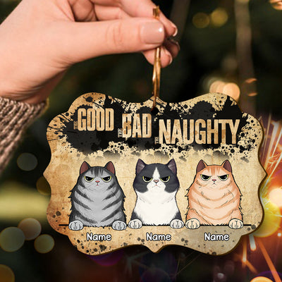 89Customized The Good The Bad The Naughty For Cat Lover Personalized Ornament
