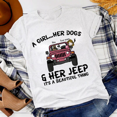 89Customized Personalized Shirt Jeep Girl Dog It's A Beautiful Thing