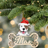 89Customized Christmas Peeking Dog Personalized One Sided Ornament