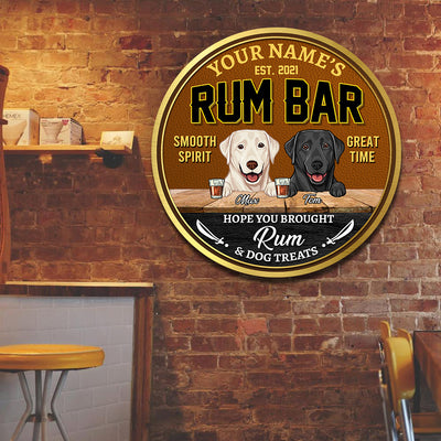 89Customized Hope you brought Rum and dog treats Customized Wood Sign