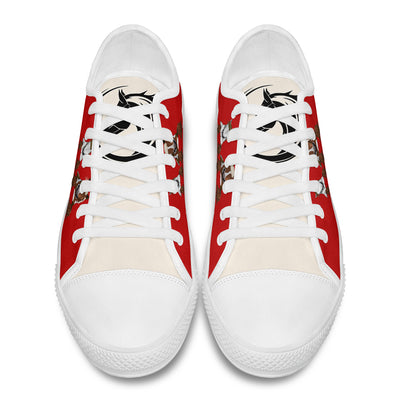 89Customized Funny Horses Customized White Low Top Shoes