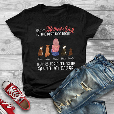 89Customized Personalized 2D T-Shirt Family Happy Mother's Day Dog Mom