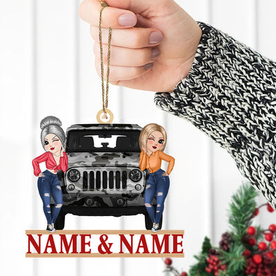 89Customized Jeep Besties Personalized One Sided Ornament