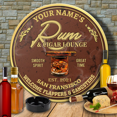 89Customized Rum and Cigar Lounge Customized Wood Sign