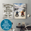 89Customized Snowmobiling Couple Horizontal Poster