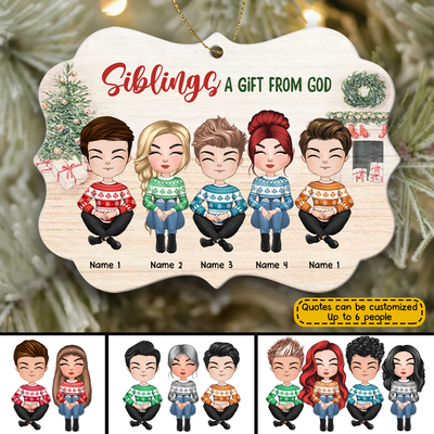 89Customized Brothers & Sisters God's gift that lasts forever Personalized Ornament