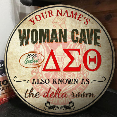 89Customized Delta Sigma Theta woman cave personalized wood sign