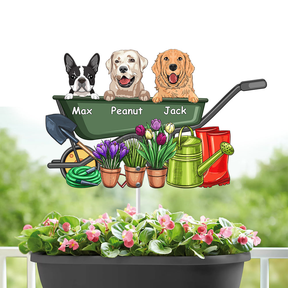 89Customized Gardening With Dogs Metal Garden Art