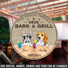 89Customized Dogs Deck Bark & Grill Funny Personalized Wood Sign