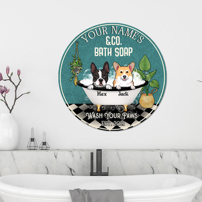 89Customized Dogs Bath Soap Personalized Wood Sign 2